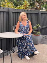 Long Tulsi Dress - Indigo Floral