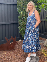 Long Tulsi Dress - Indigo Floral