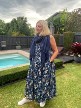 Long Tulsi Dress - Indigo Floral