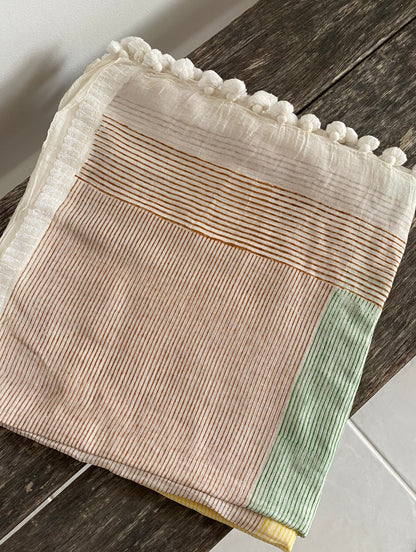 Pom Pom Scarf - Cotton/Silk