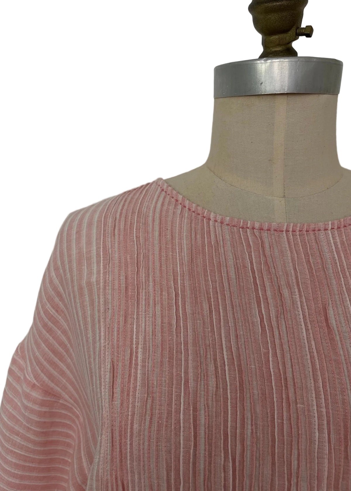 DVE - ANISHA Dress - Linen Pale Pink and White Stripe