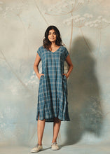 DVE - Arpana Dress -  Blue Check Handloomed Cotton
