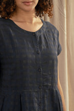 DVE - Beena Dress - Navy silk cotton check