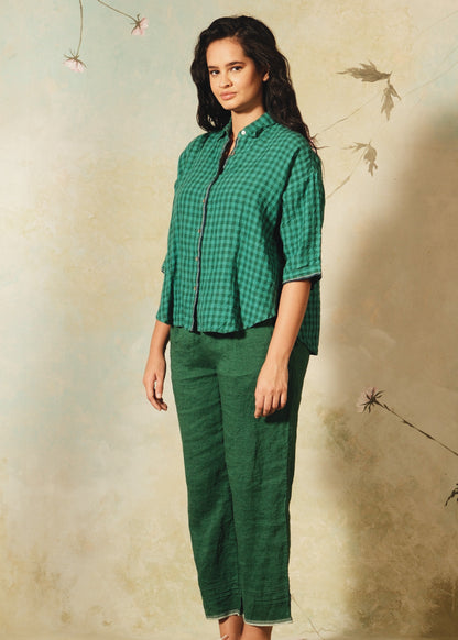 DVE - Padmini Shirt - Emerald check linen
