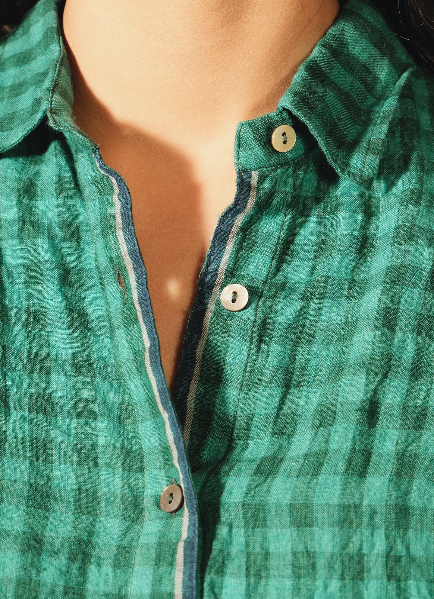 DVE - Padmini Shirt - Emerald check linen