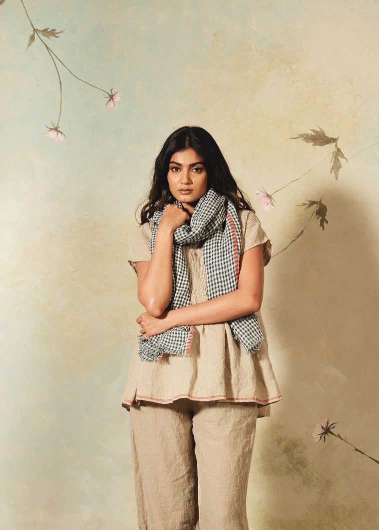 DVE - Linen Check Scarf