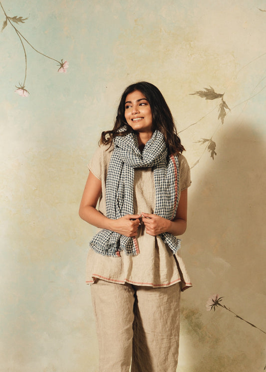 DVE - Linen Check Scarf