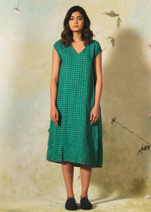 DVE - Arpana Dress -  Emerald Gingham Linen