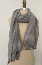 Pom Pom Scarf - Cotton/Silk