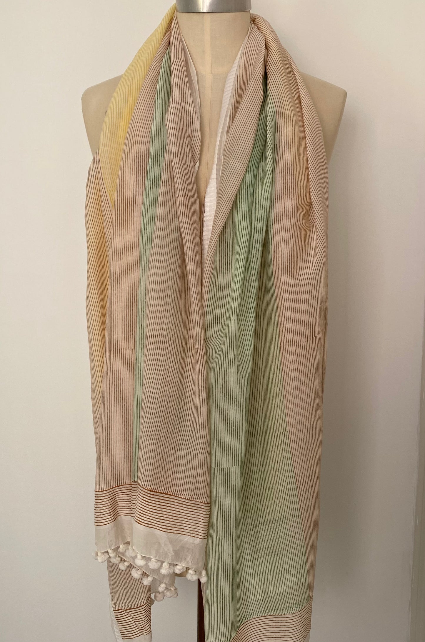 Pom Pom Scarf - Cotton/Silk