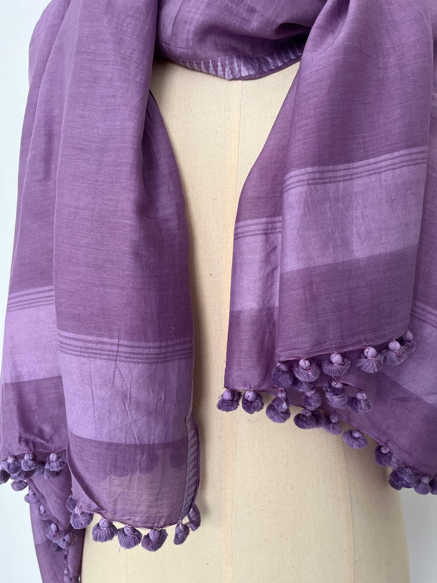 Pom Pom Scarf - Cotton/Silk