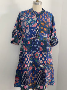 BOHO - Patchwork Dress - Block Print Floral