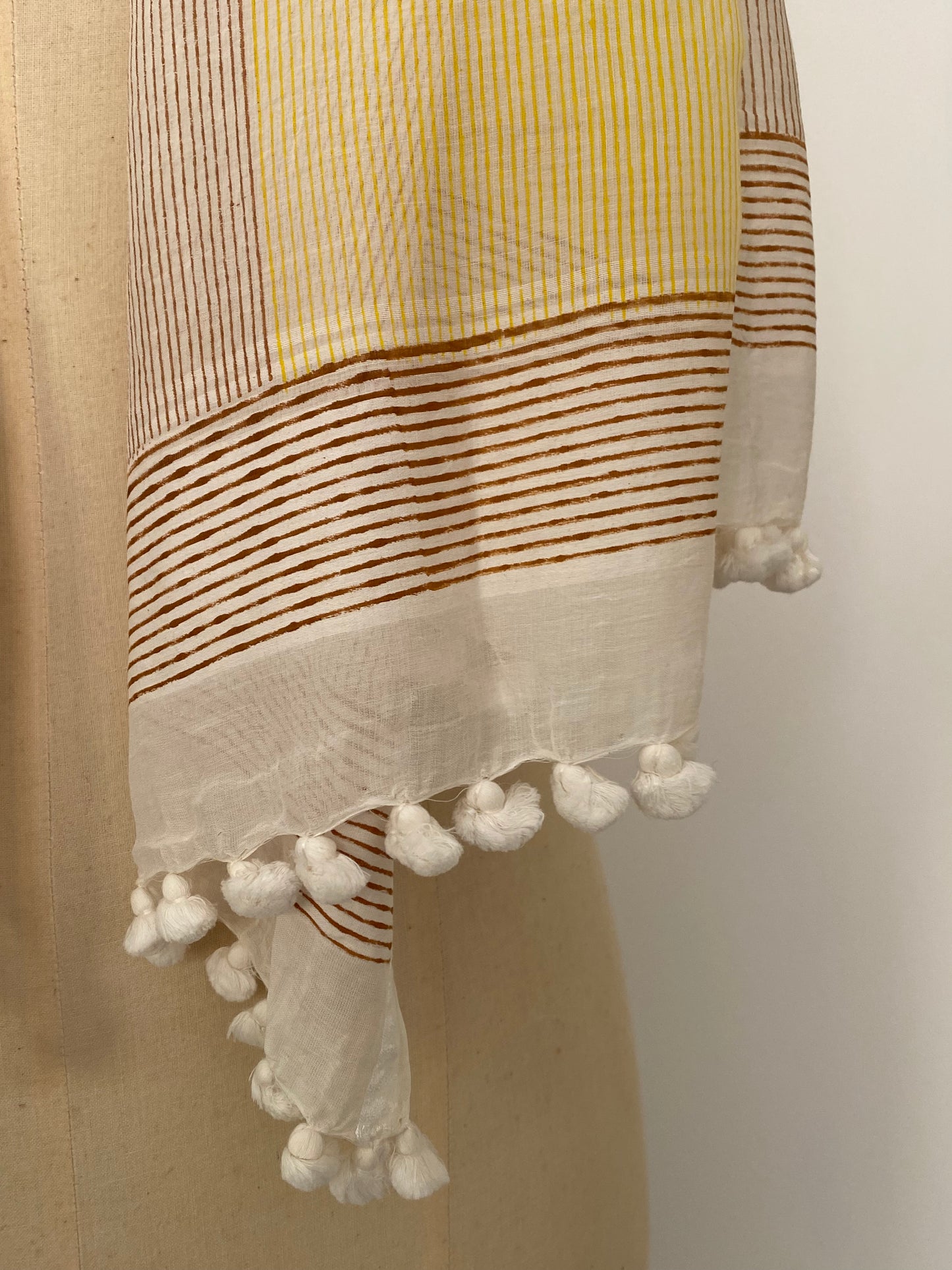 Pom Pom Scarf - Cotton/Silk