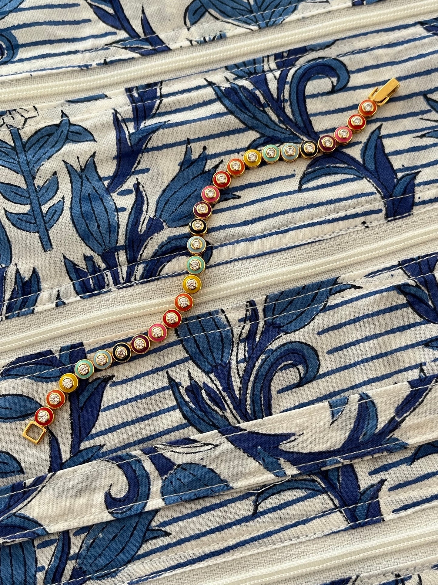 Cotton Block Print Jewellery Roll