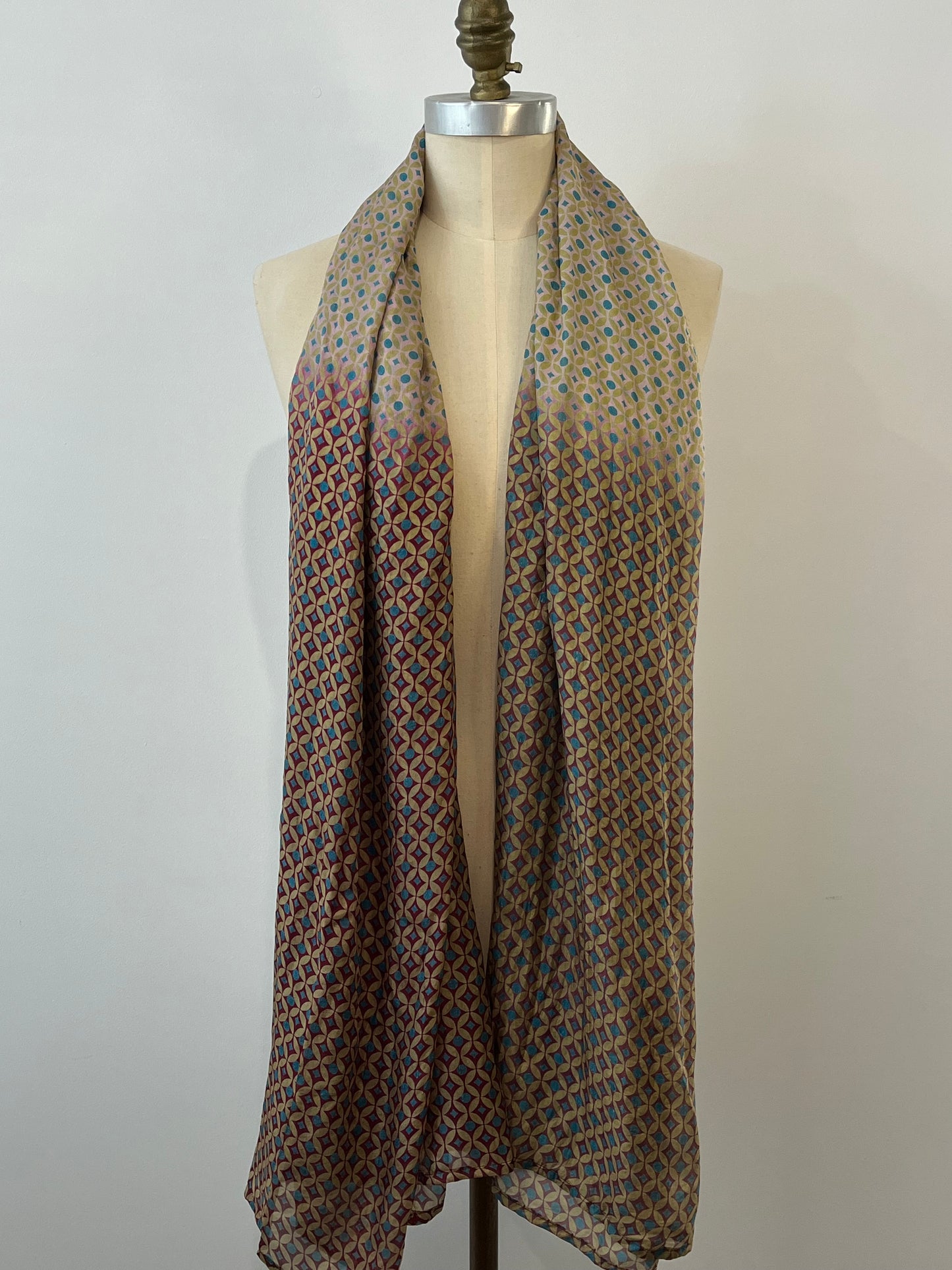 Heartfelt - Large Silk Scarf - Plum Chartreuse mix