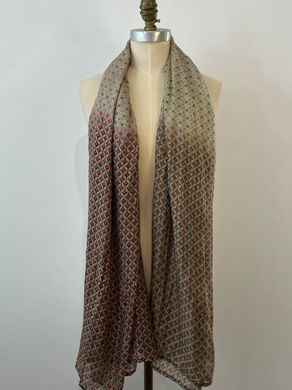 Heartfelt - Large Silk Scarf - Plum Chartreuse mix