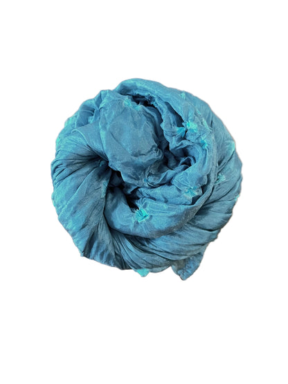 Heartfelt - Large Silk Bandhani Scarf - Seafoam