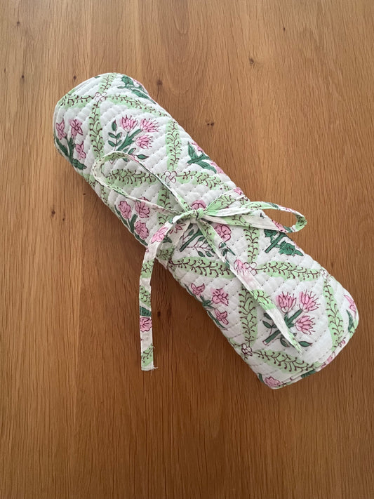 Cotton Block Print Jewellery Roll