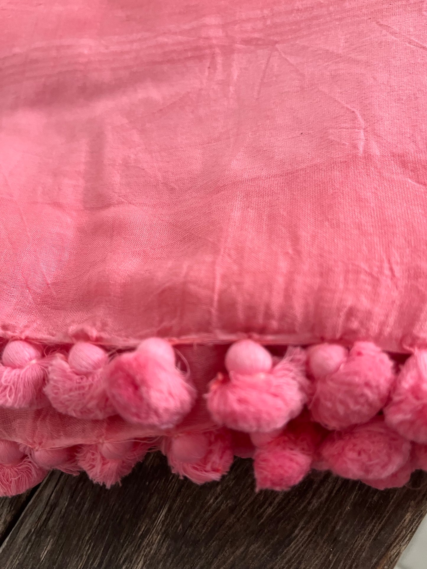 Pom Pom Scarf - Cotton/Silk