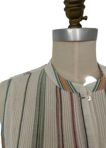 DVE - PRITTI Dress - Ecru Multi Stripe Cotton