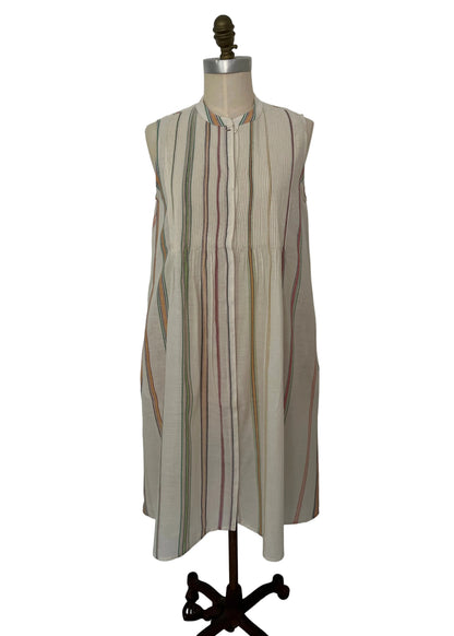 DVE - PRITTI Dress - Ecru Multi Stripe Cotton