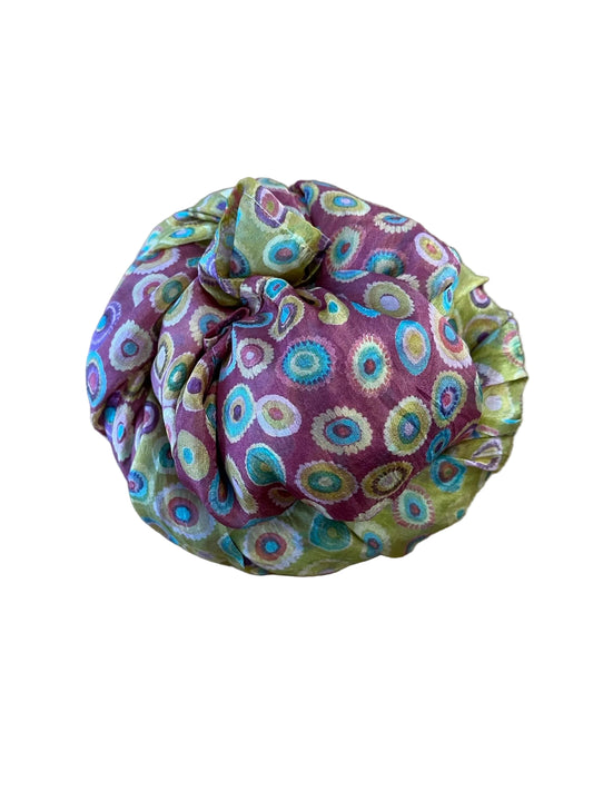 Heartfelt - Large Silk Scarf - Chartreuse Dotty