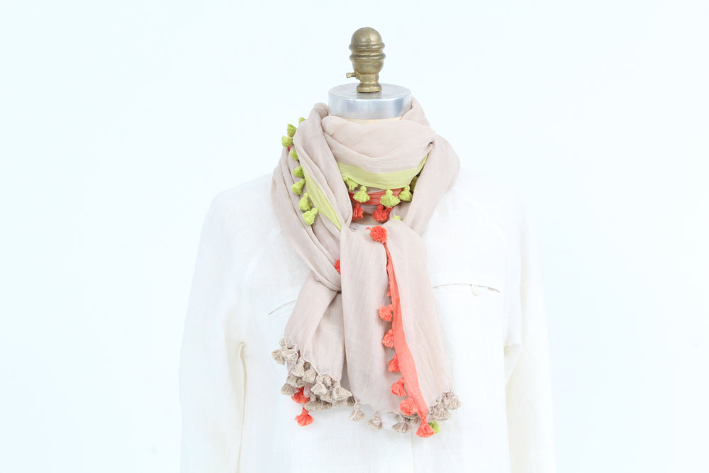 Scarf -  Cotton Tassel