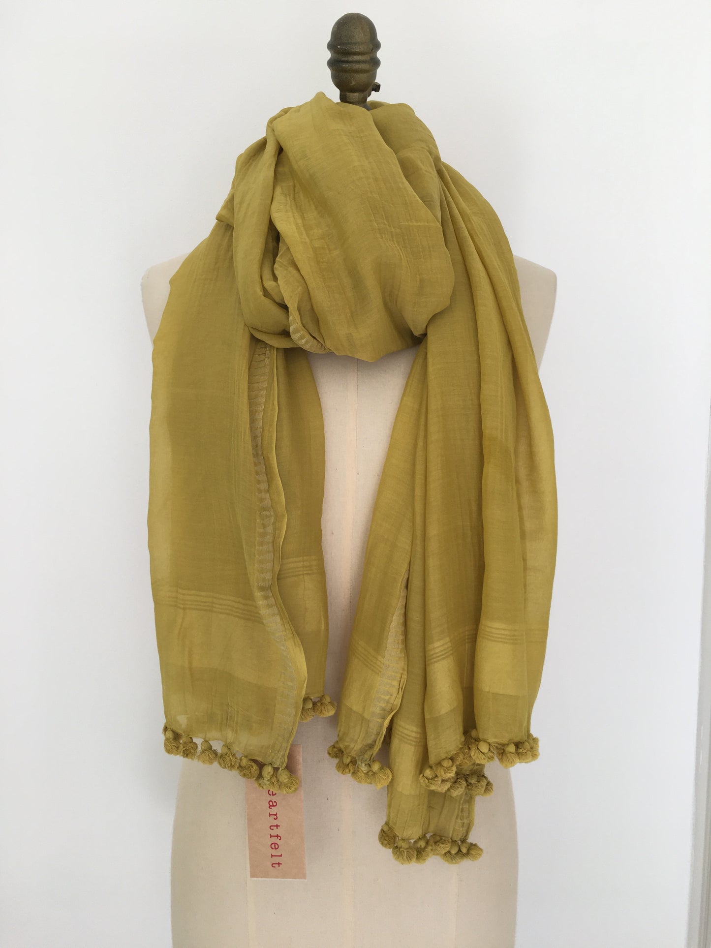 Pom Pom Scarf - Cotton/Silk