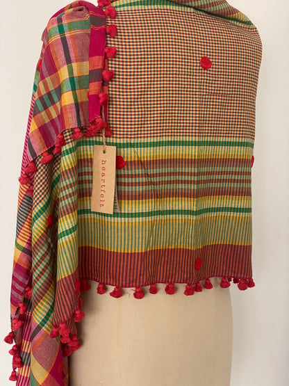 SCARF - COTTON -  MADRAS CHECK