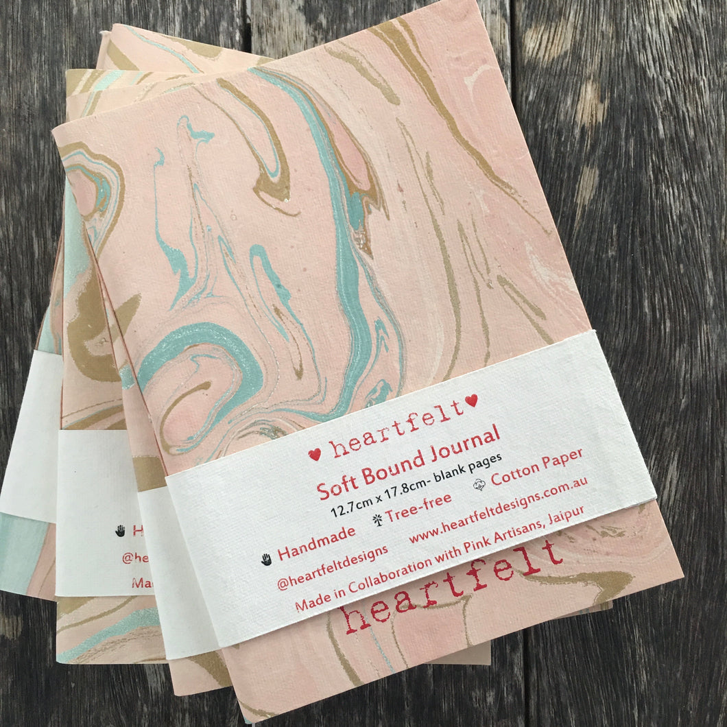 Marbled Cotton Paper Journal