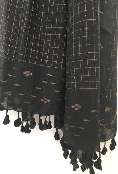 DVE - Jamdani Scarf - Black