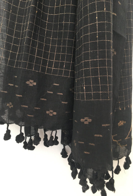 DVE - Jamdani Scarf - Black